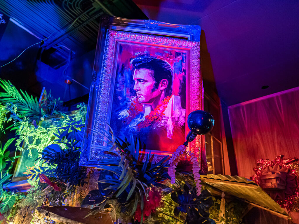 Custom Elvis artwork at Flanker's Paradise Parlor