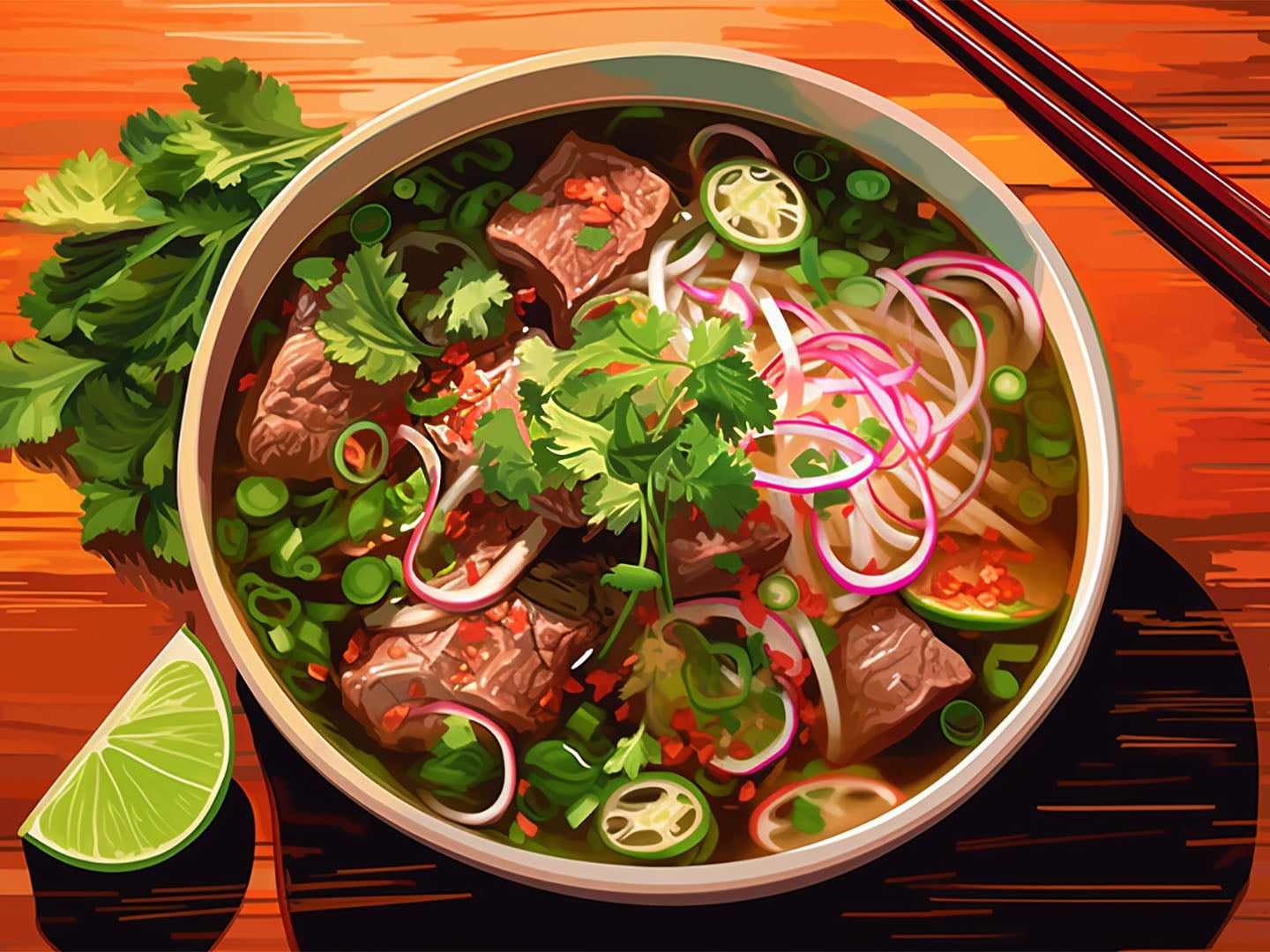 Midjourney, stylised pho bowl