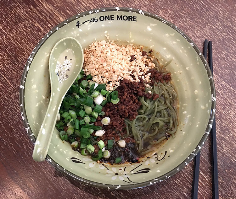 One More Noodle House - kale ramen noodles. Credit OMNH