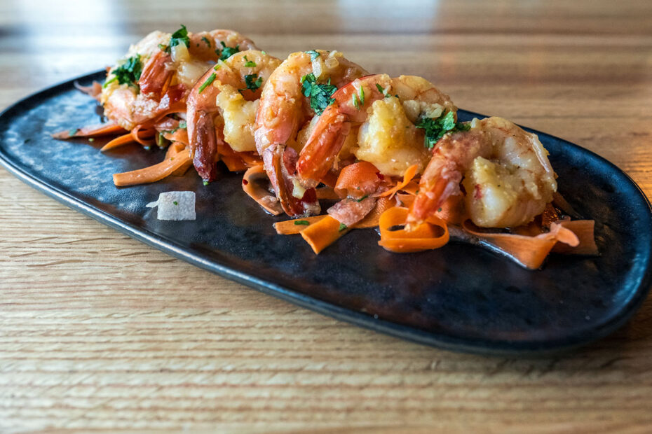 Pan-seared chili butter prawns (Andrew Kooyman / Brighton)