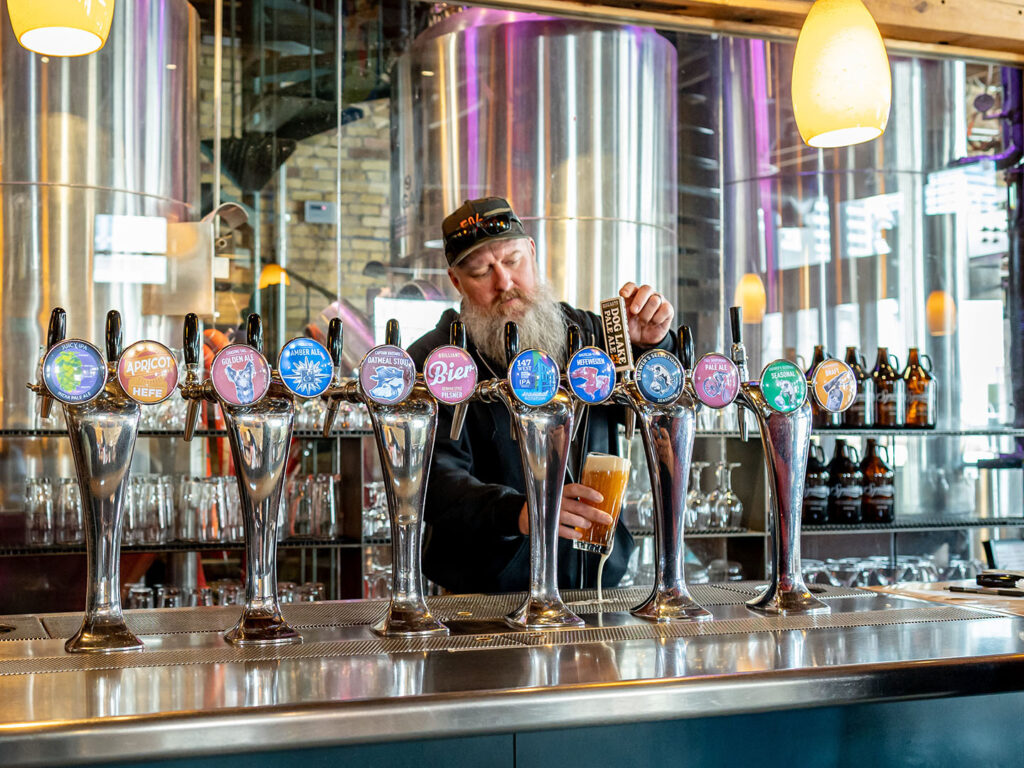 Salt Lake Brewing Company - Jason Stock pouring Dog Lake Pale Ale