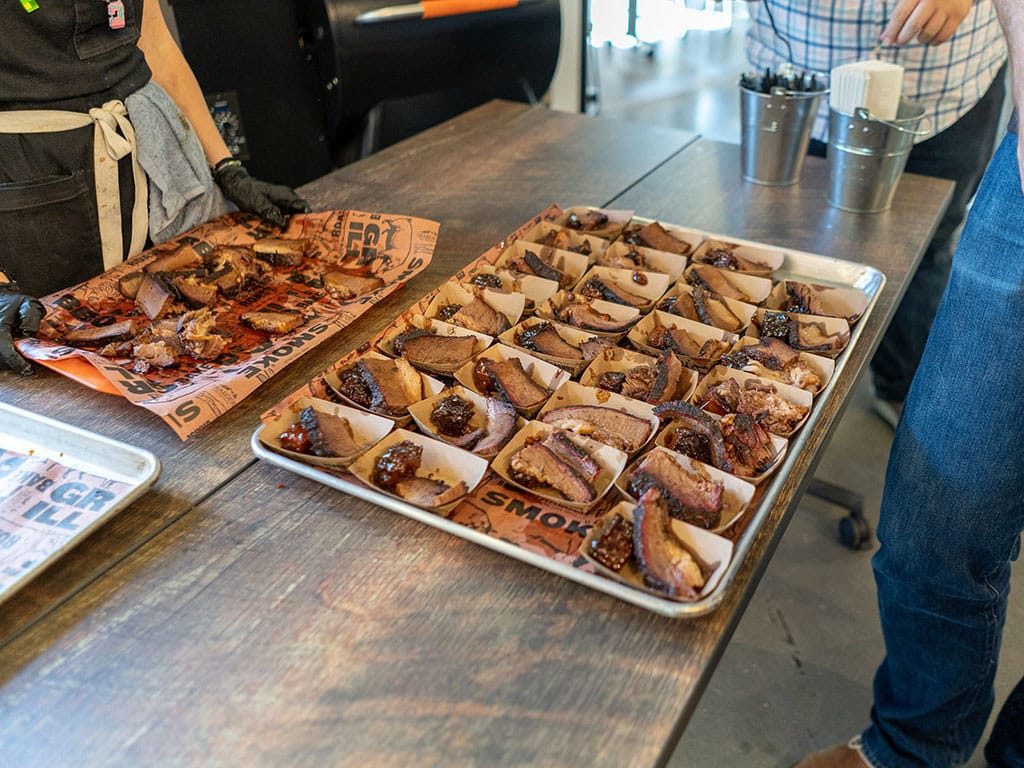 Traeger Shop Class - brisket and burnt ends samples